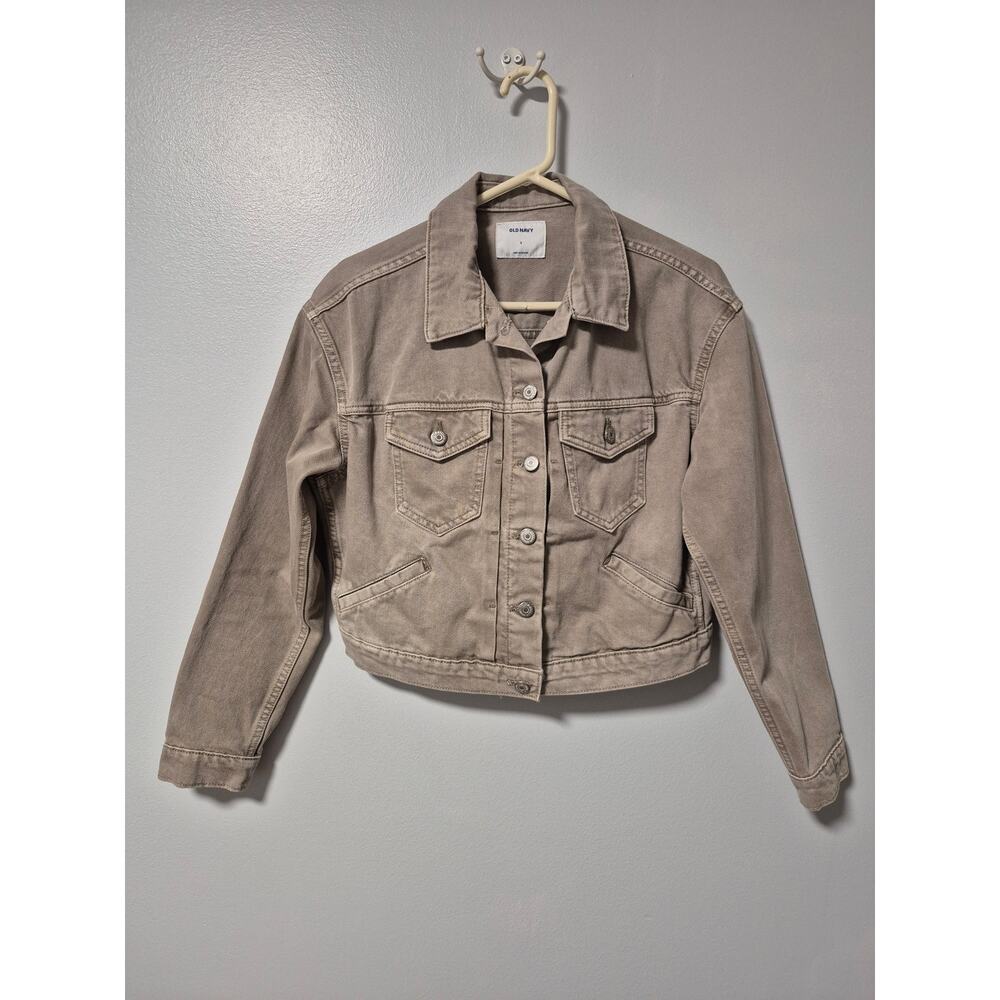 Old Navy Light Brown Denim Jean Jacket Women's Small Trucker Style
